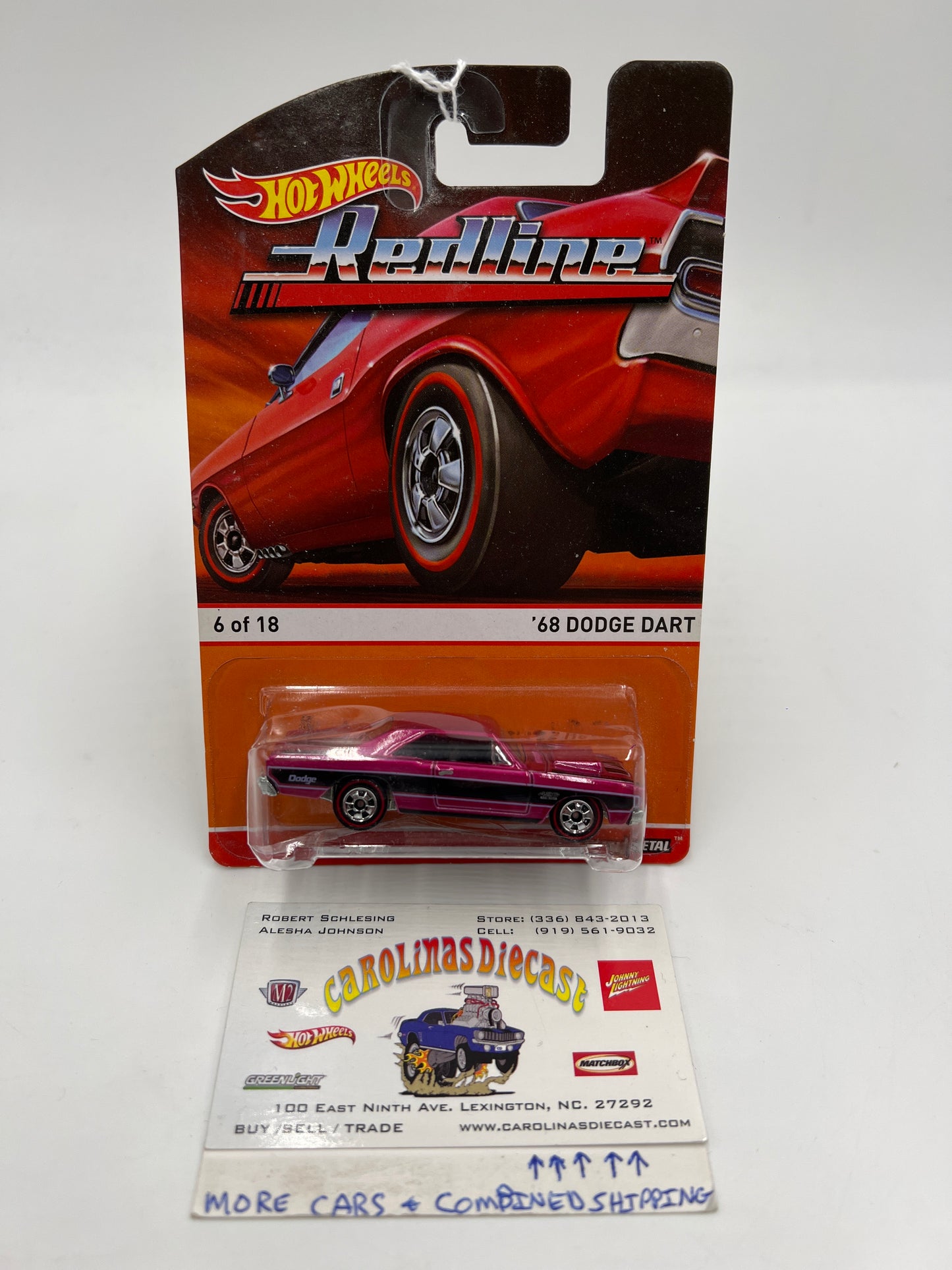 Hot Wheels Heritage Redline #6 68 Dodge Dart Pink dented Blister 160N