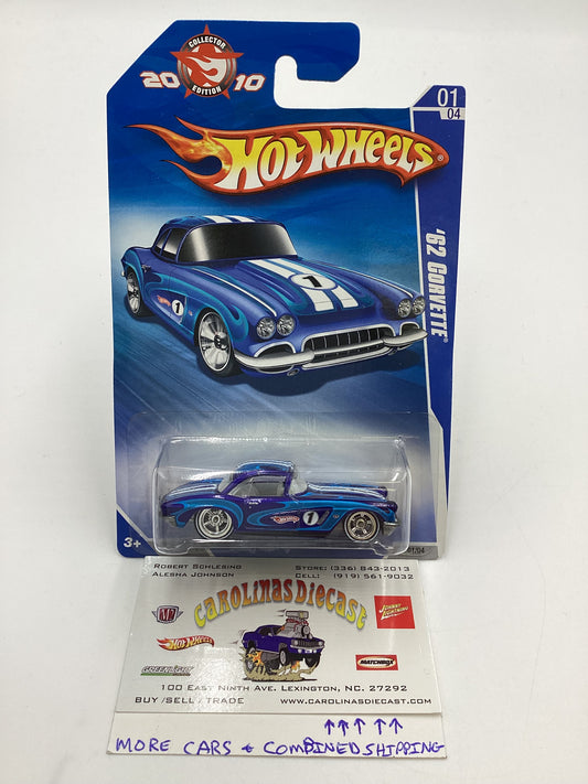 2010 Hot Wheels Collectors Edition #1 62 Corvette Blue with protector