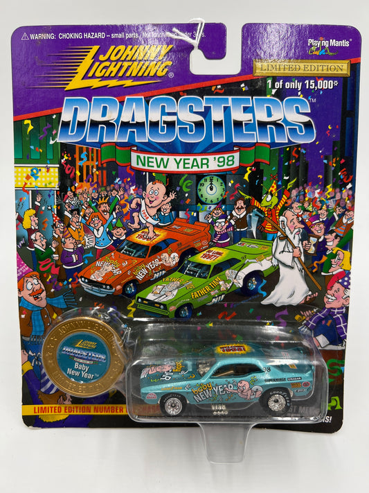 Johnny Lightning Dragsters New Year 98 #3512 Baby New Year Blue 186C