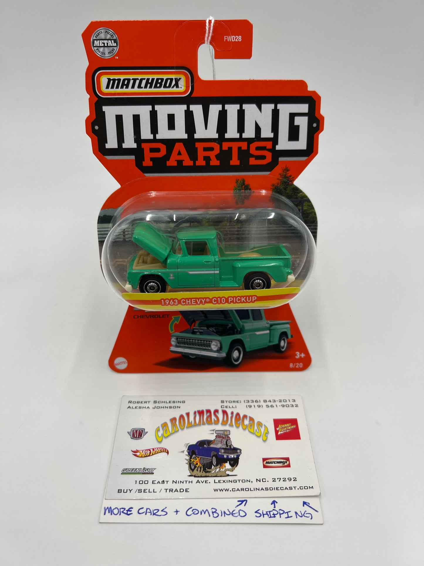 Matchbox Moving Parts #8 1963 Chevy C10 Pickup Green 162D