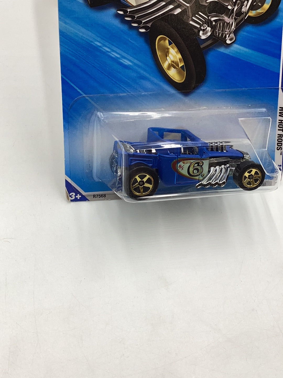 2010 Hot Wheels Hot Rods #143 Bone Shaker blue 56C