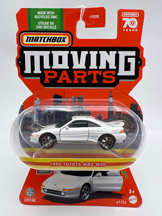 Matchbox Moving Parts #47 1990 Toyota MR2 W20 White LHD Lights Up