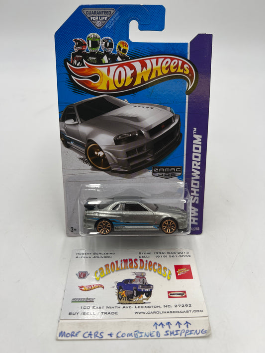 2013 Hot Wheels Showroom #158 Zamac Nissan Skyline GT-R R34 HTF W/Protector