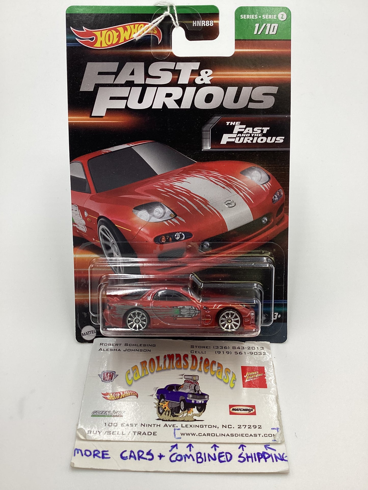 Hot wheels 2023 The Fast and furious #1 95 Mazda RX-7 Cracked Blister 70A