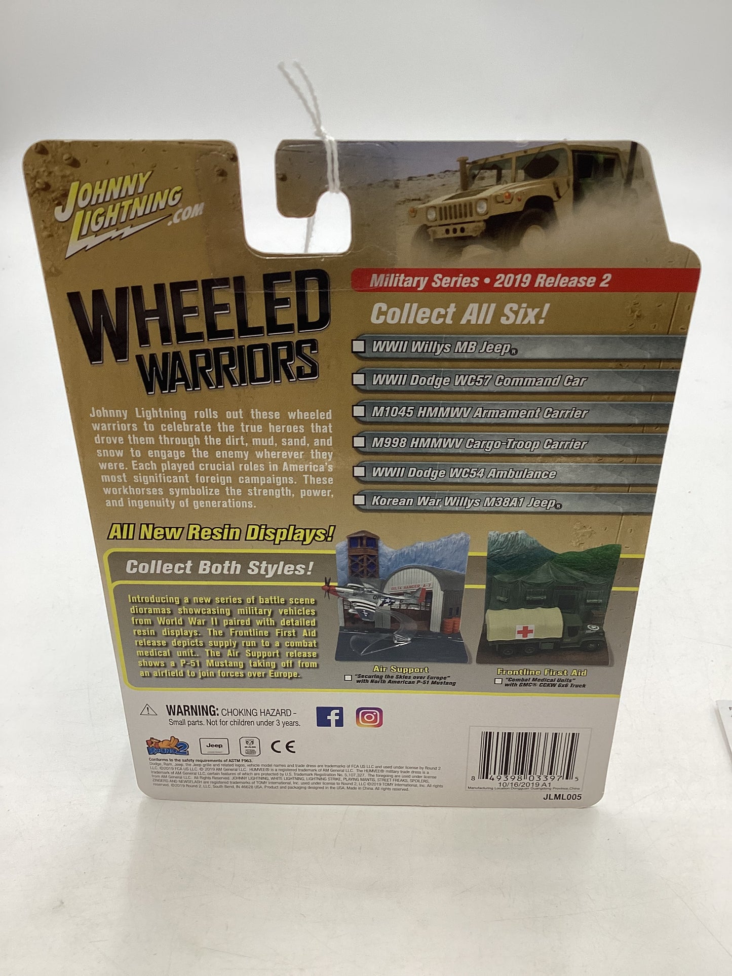 Johnny Lightning Wheeled Warriors WWII Dodge WC54 Ambulance 219B