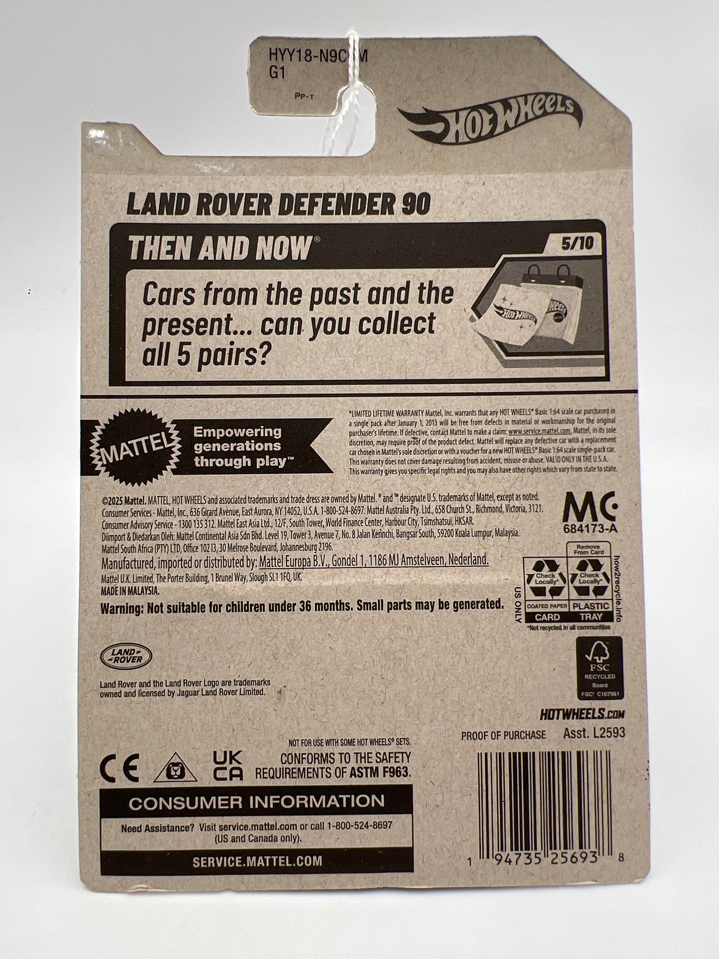 2025 Hot Wheels Walmart Exclusive Zamac 9 #210 Land Rover Defender 90 144E