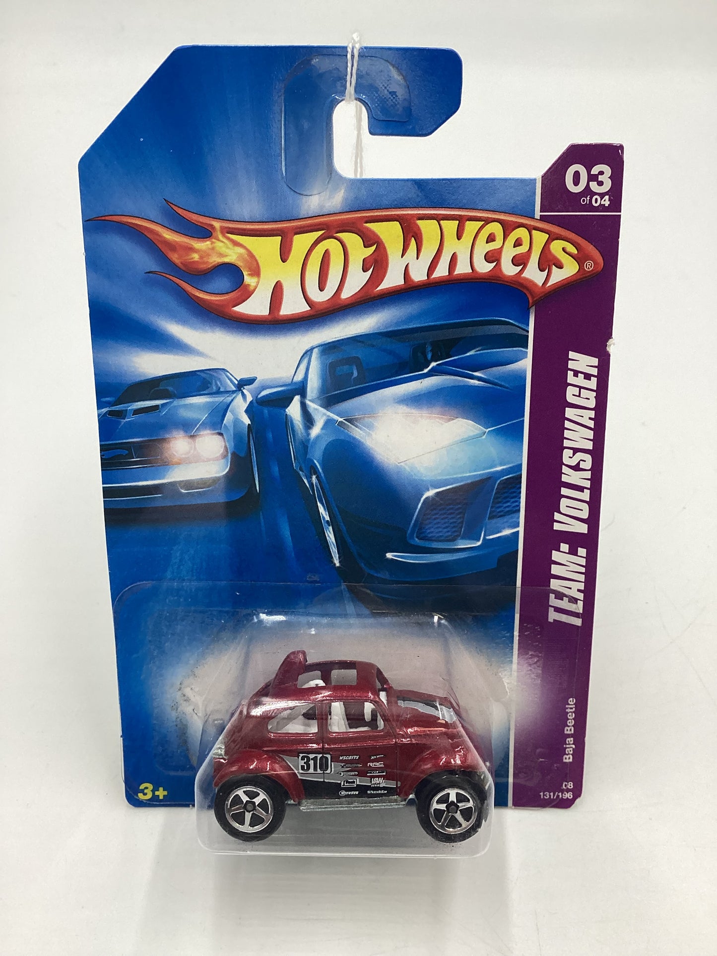 2008 Hot Wheels HW Team Volkswagen #131 Baja Beetle Red 97D