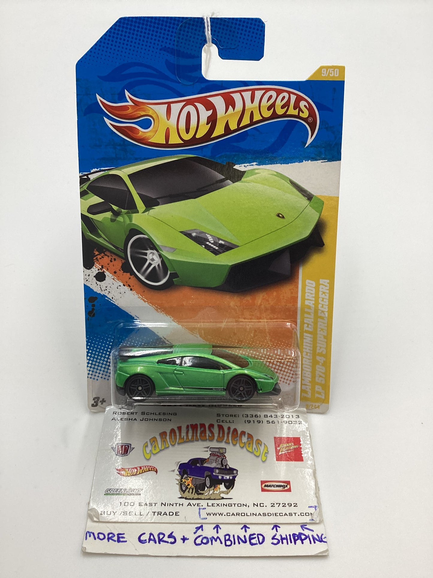 2011 Hot Wheels #9 Lamborghini Gallardo LP 570-4 Superleggera Green 102D