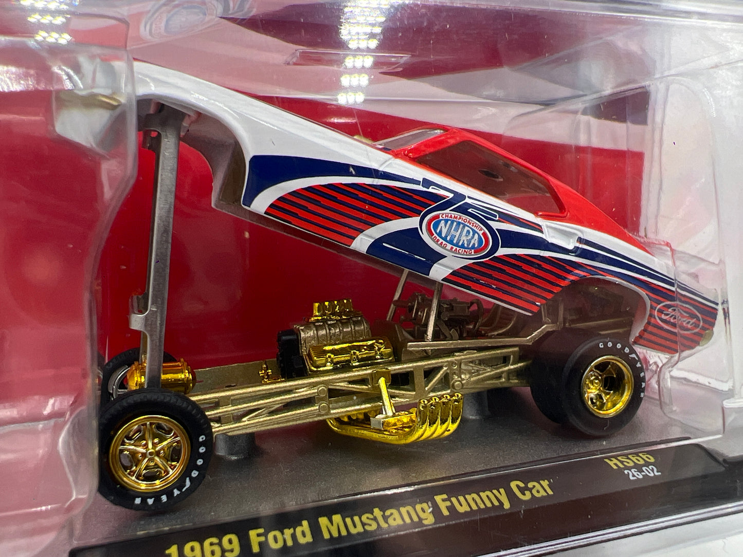 M2 Machines HS66 Hobby Release CHASE 1/340 NHRA 75th Anniversary 1969 Ford Mustang Funny Car