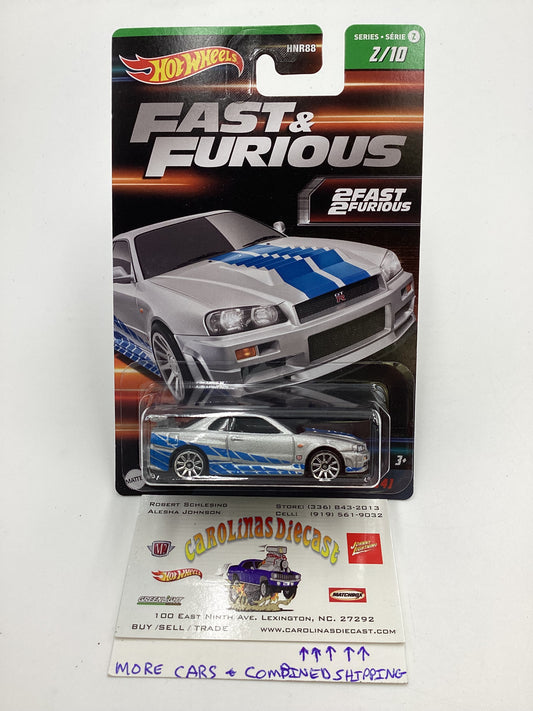 2023 Hot Wheels Fast & Furious Series 2 #2 Nissan Skyline GT-R BNR34 Silver W/protector