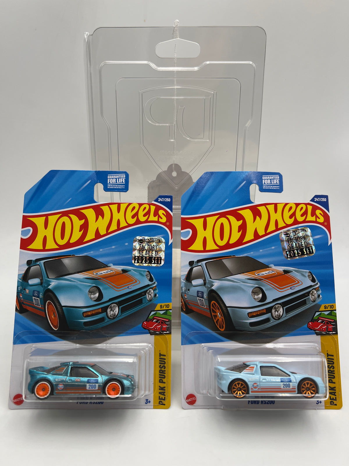 2025 Hot Wheels Factory Sealed Super Treasure Hunt & Mainline #247 Ford RS200 Gulf Blue W/Protector
