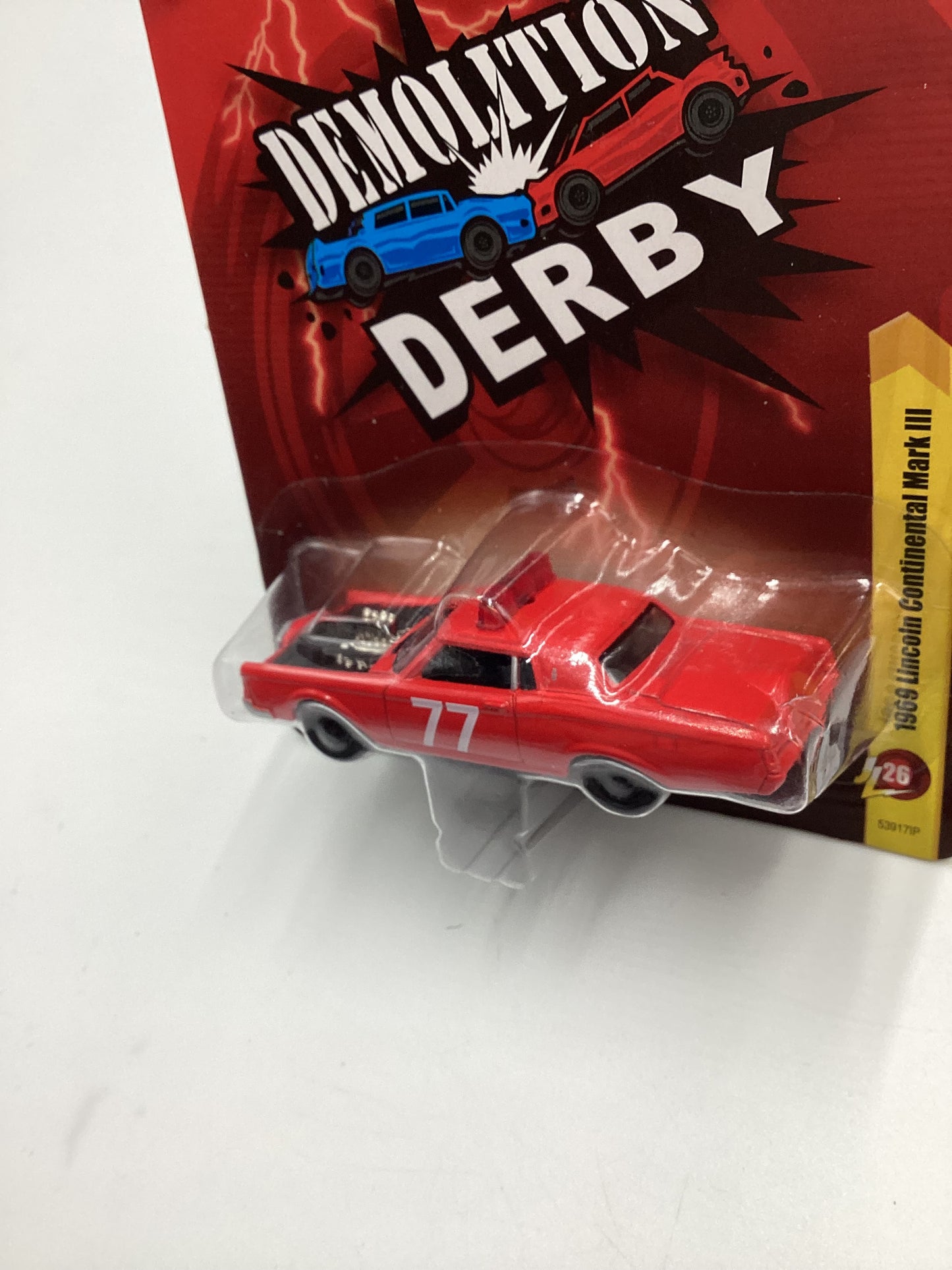 Johnny lightning Demolition Derby #26 1969 Lincoln Continental Mark III Red 227H