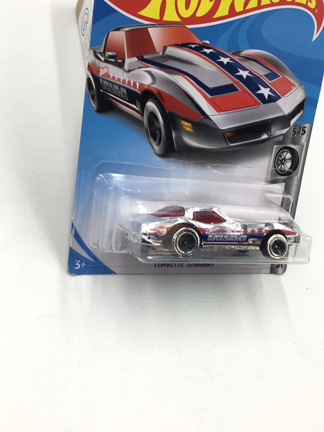 2019 Hot Wheels #159 corvette stingray super chrome Treasure Hunt T1