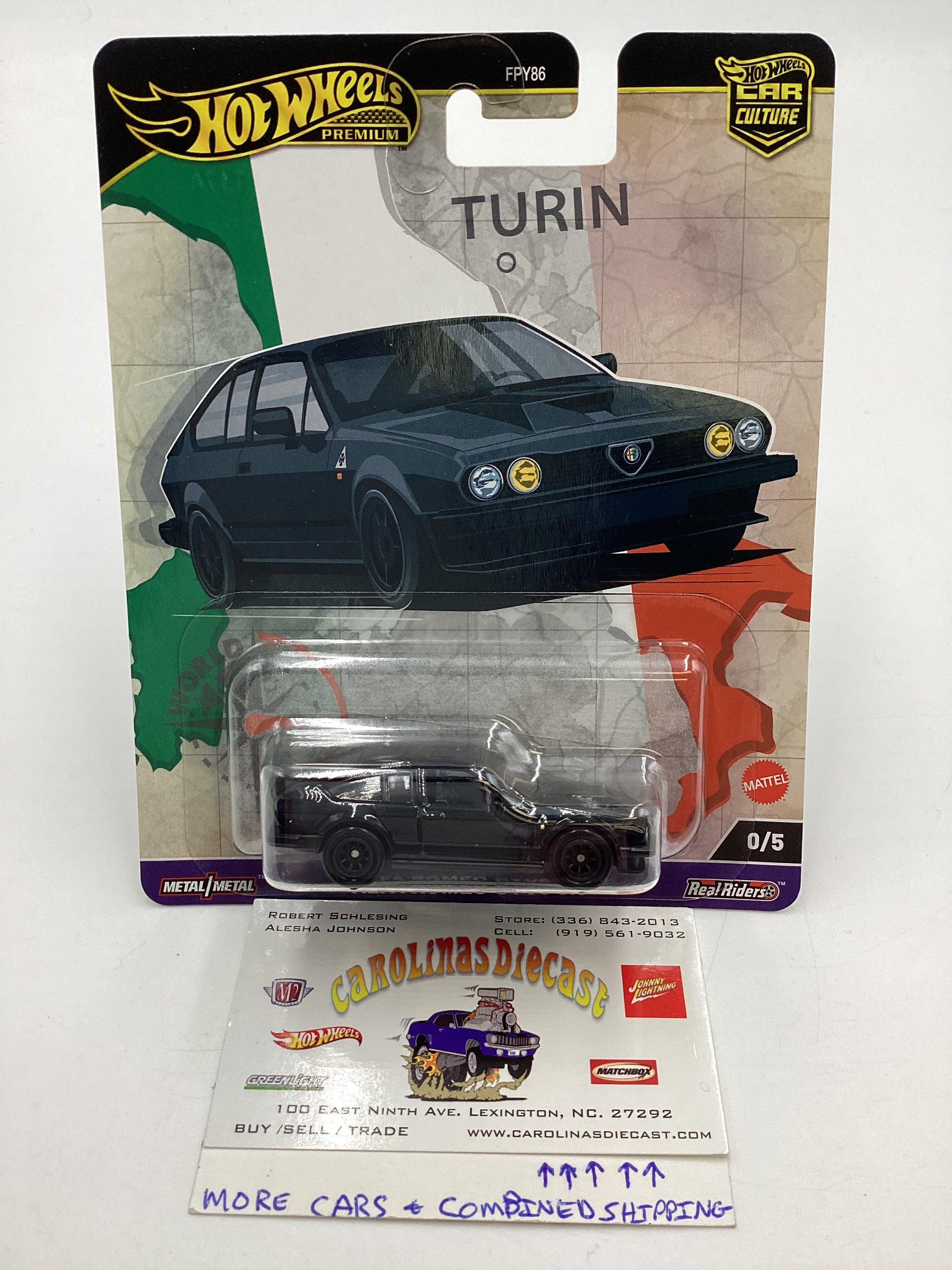 2024 Hot Wheels Premium World Tour #0 Alfa Romeo GTV6 3.0 Black
