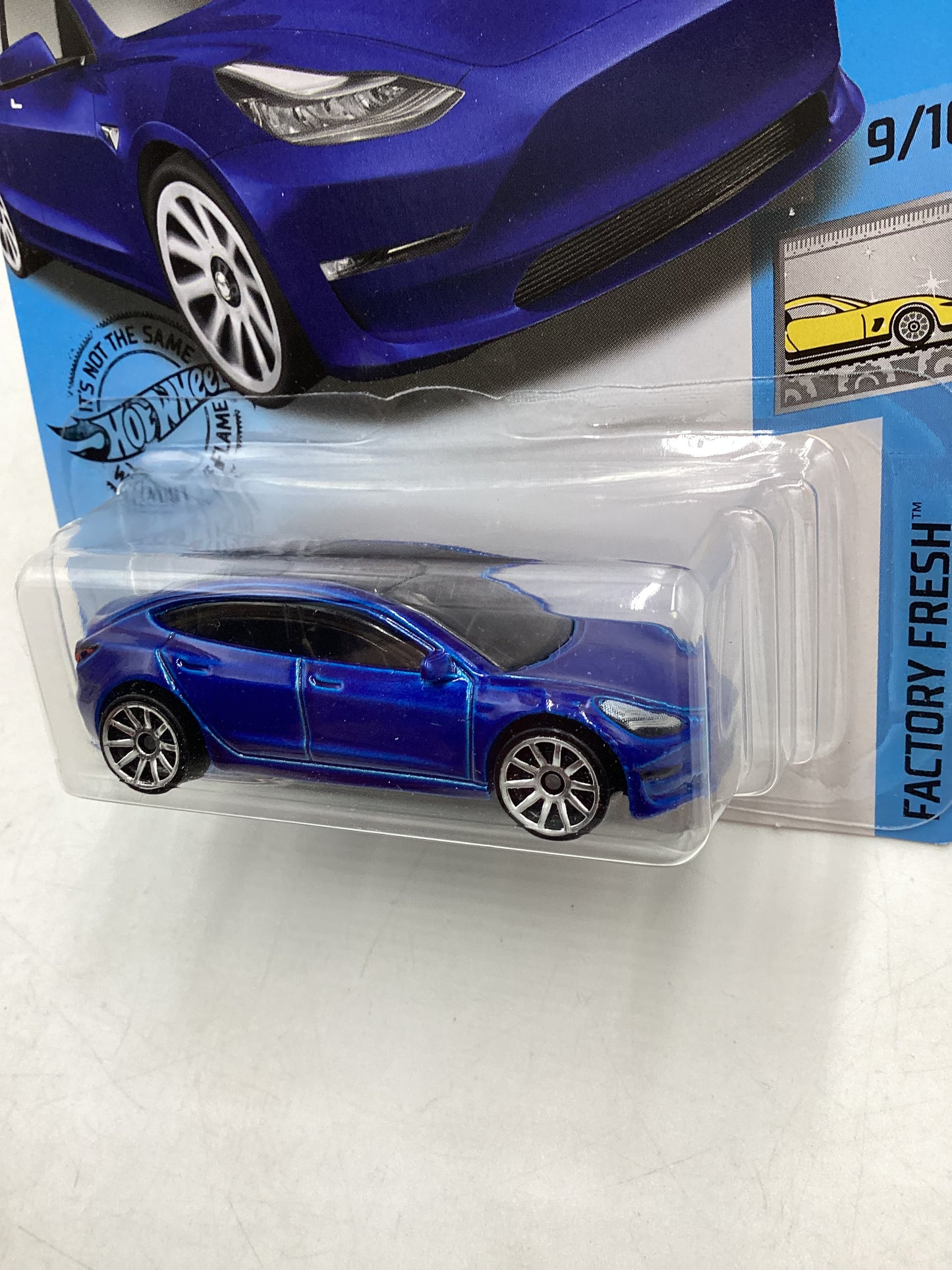 2020 Hot Wheels #112 Tesla Model 3 Blue 49C