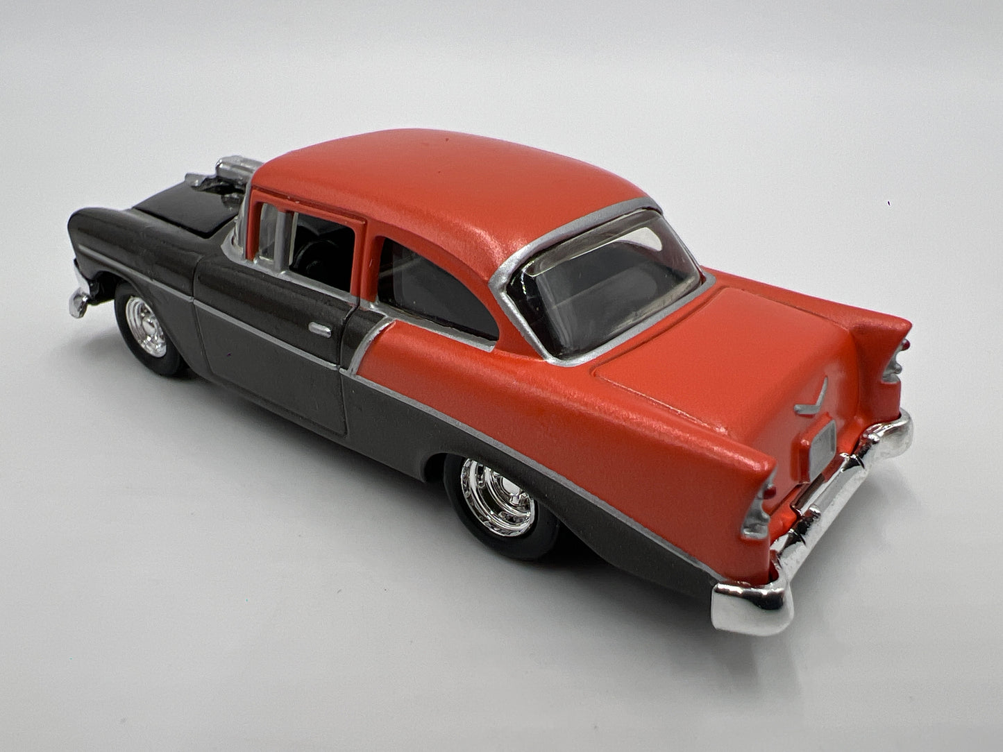 Hot Wheels 1/64 Premium 100% Black Box 1956 Chevy 210 Gray/Orange Loose