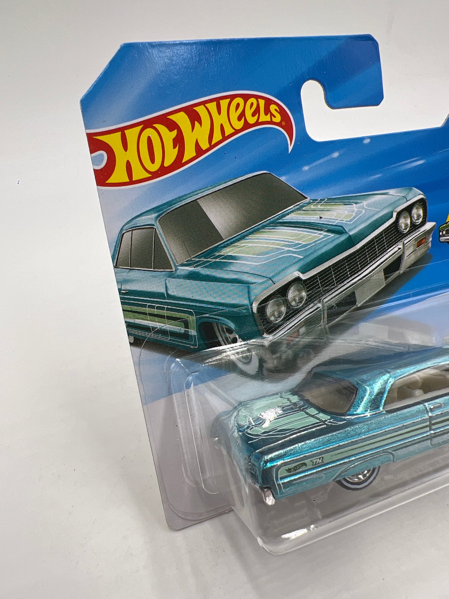 2026 Hot Wheels Short Card Super Treasure Hunt #95 64 Impala Light Blue W/Protector