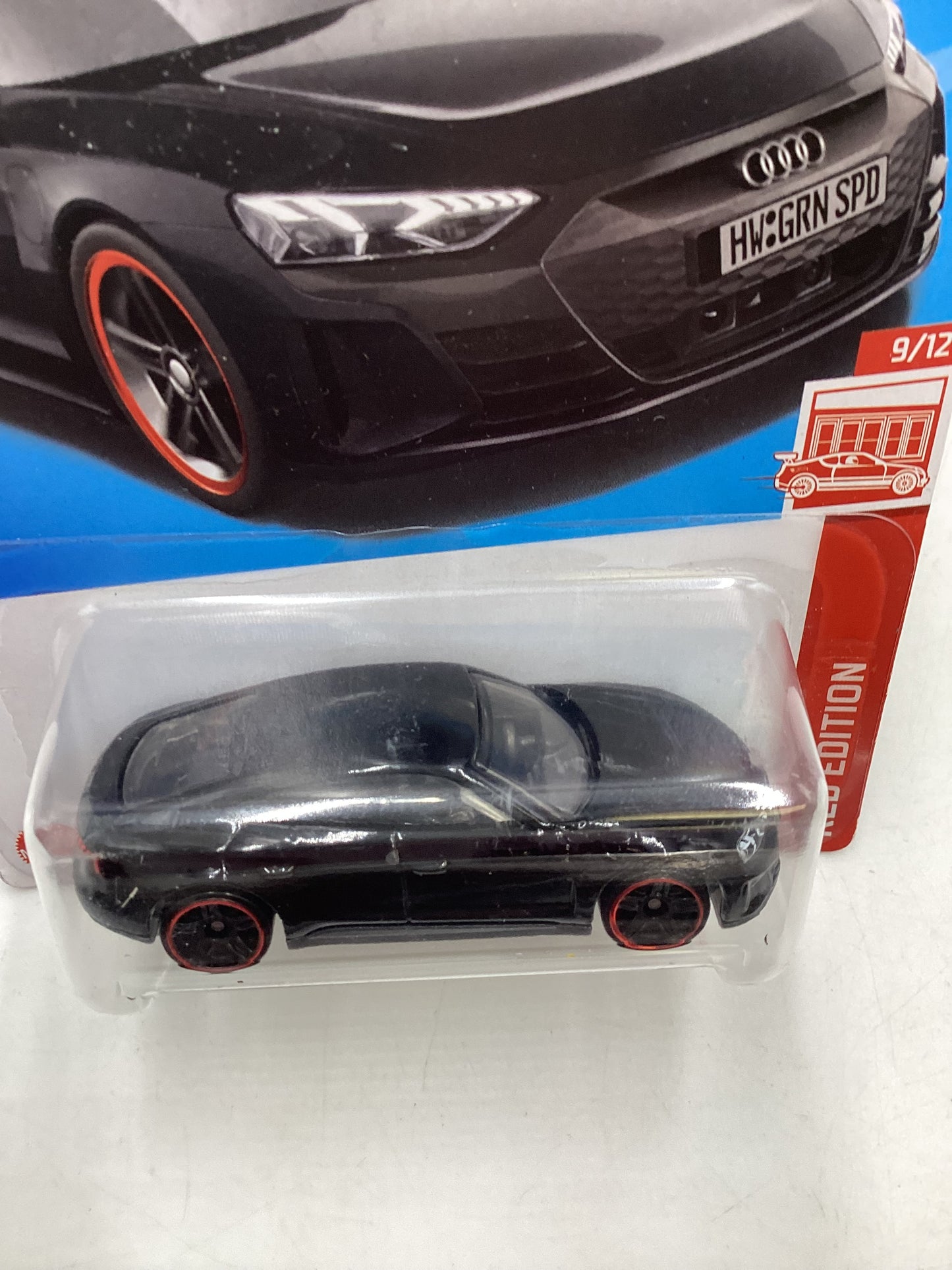 2023 Hot Wheels Red Edition #109 Audi RS E-Tron GT Black (Bad Card) 145C