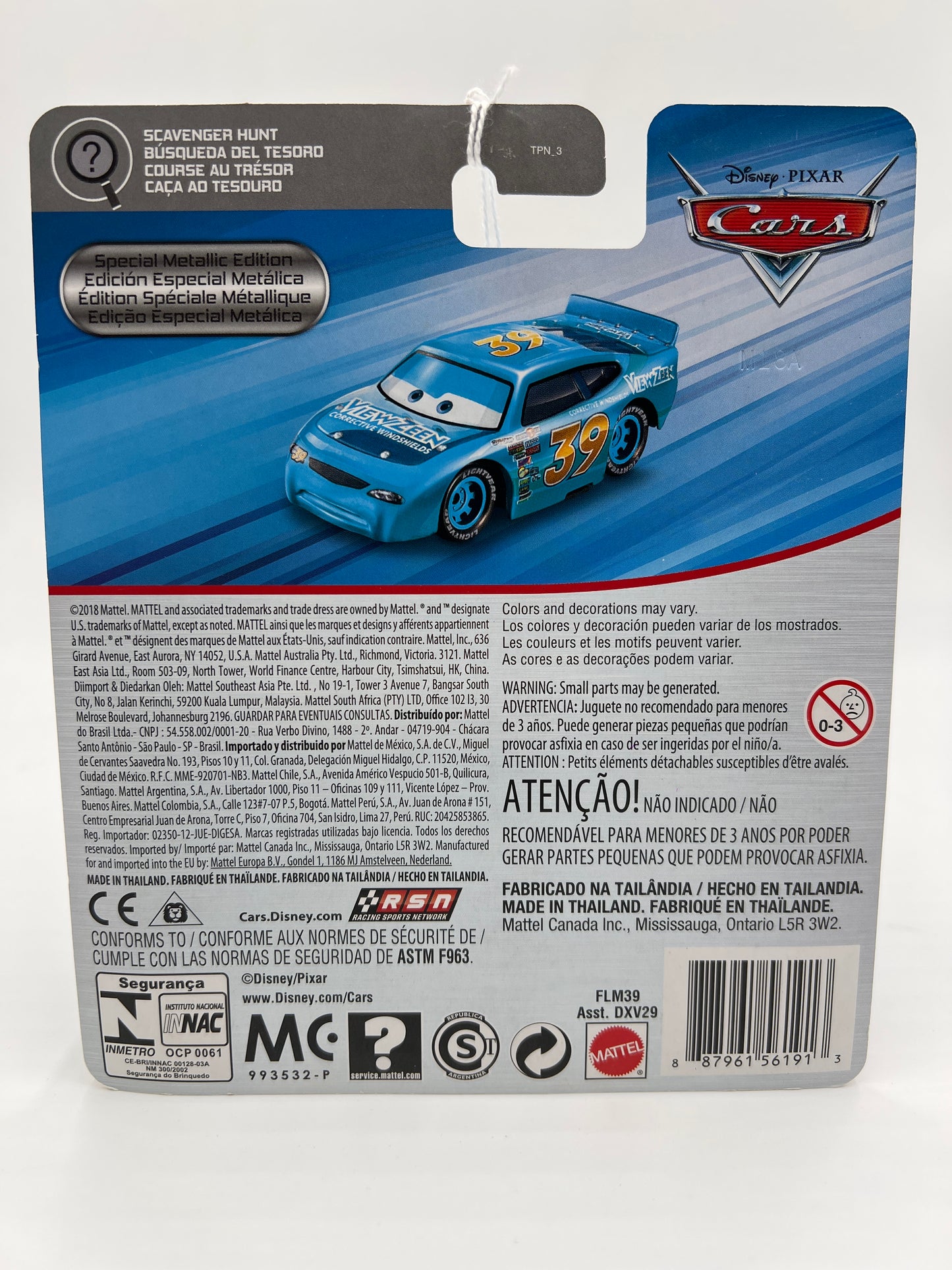Disney Pixar Cars Scavenger Hunt Chase Metallic Ryan Shields #39 Blue 137C