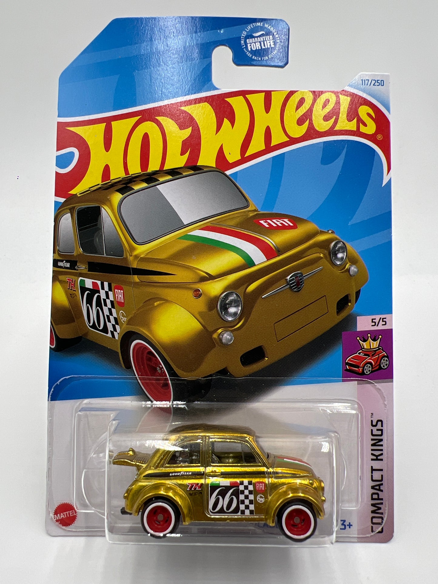 2024 Hot Wheels Super Treasure Hunt #117 60s Fiat 500D Modificado Gold W/Protector