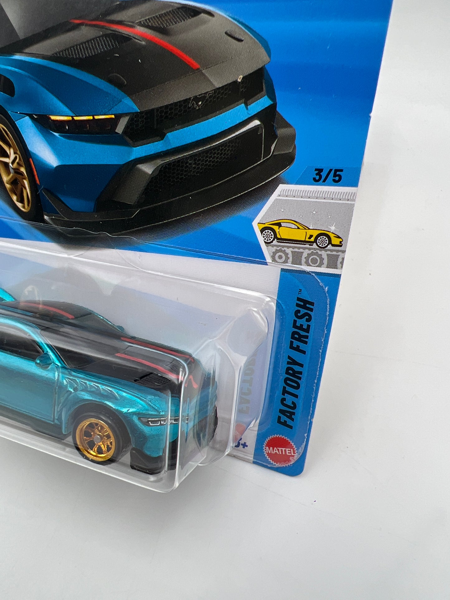 2026 Hot Wheels Super Treasure Hunt #43 Ford Mustang GTD Blue W/Protector Cracked Blister