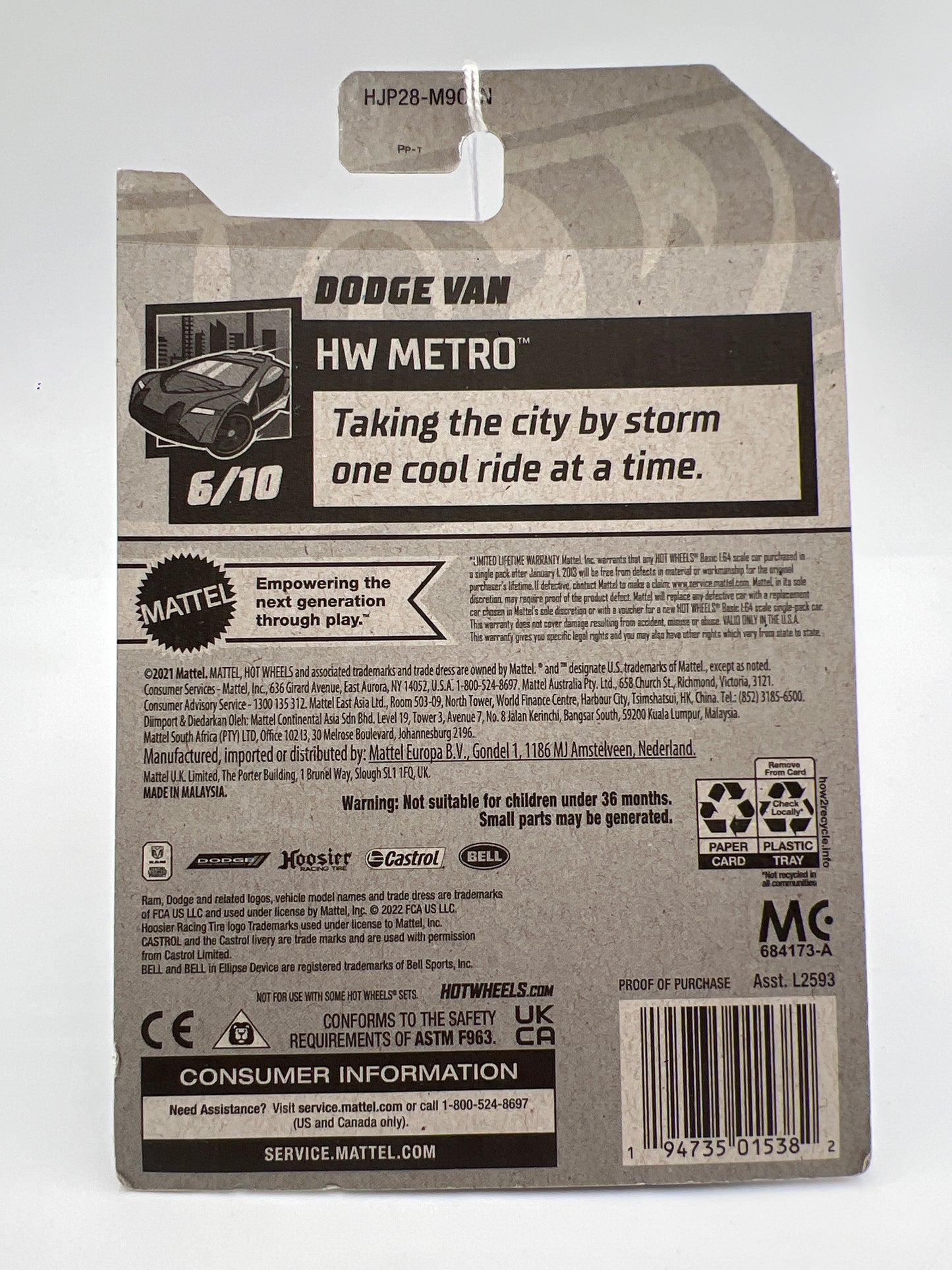 Hot Wheels Best Buy Exclusive HW Metro #55 Dodge Van Blue 237E