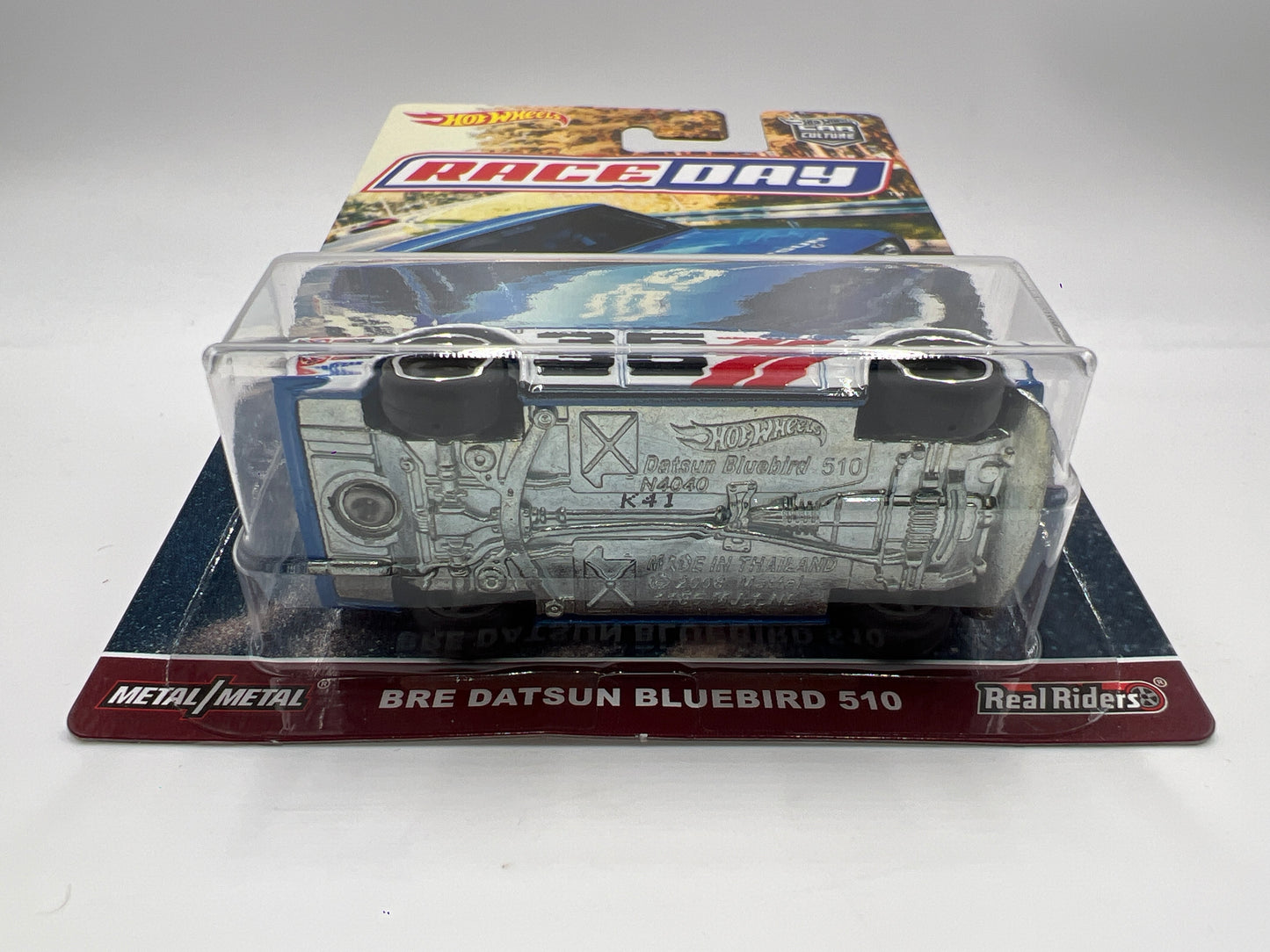 2017 HW RLC Premium Race Day #0 BRE Datsun Bluebird 510 Blue/White W/Protector