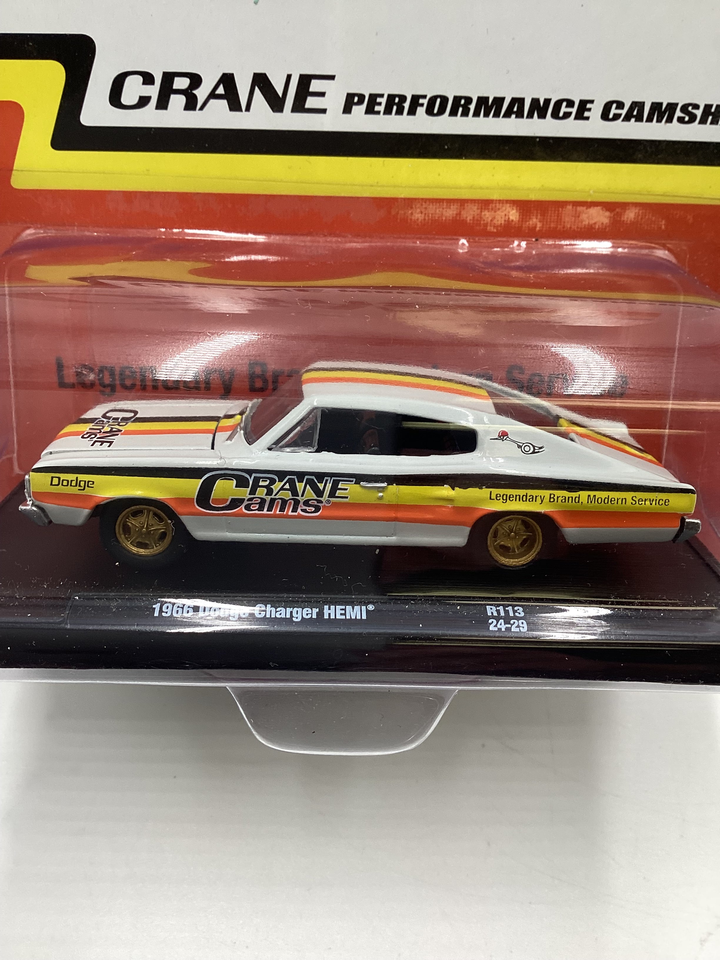 M2 Machine Auto Driver Crane Cams 1966 Dodge Charger Hemi white