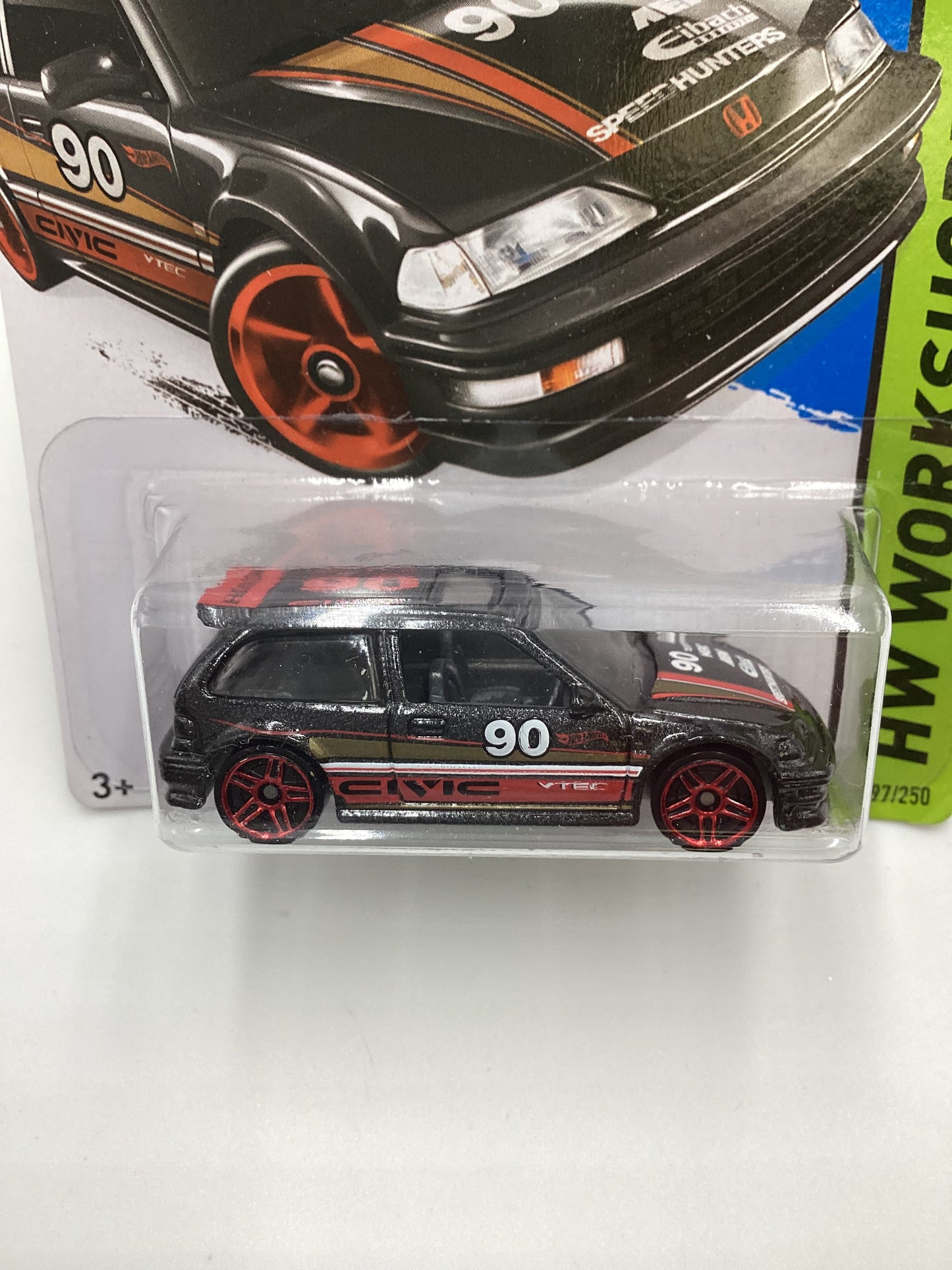 2015 Hot Wheels #197 90 Honda Civic EF Black