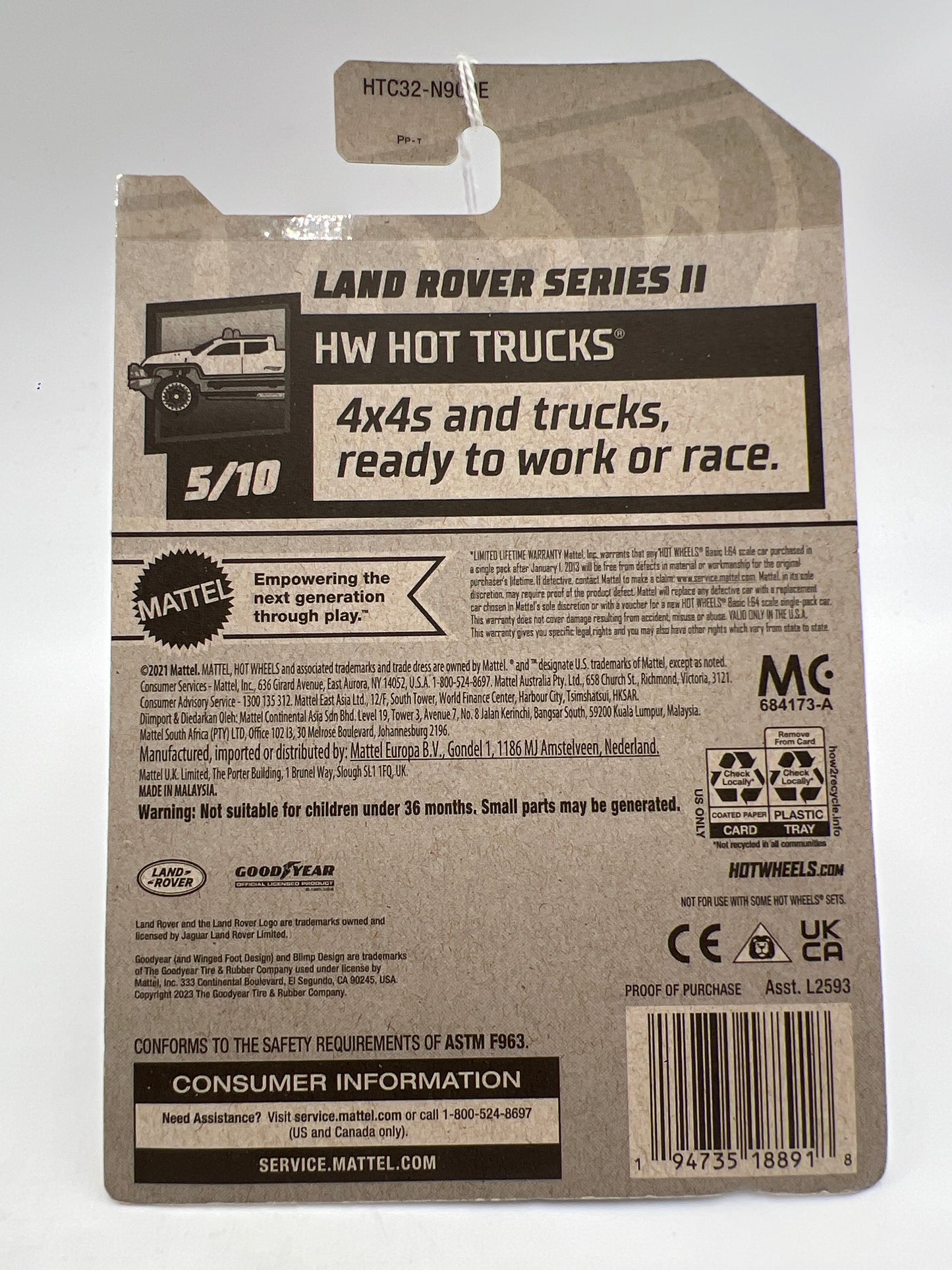 2024 Hot Wheels Hot Trucks #92 Land Rover Series II Gray 62C