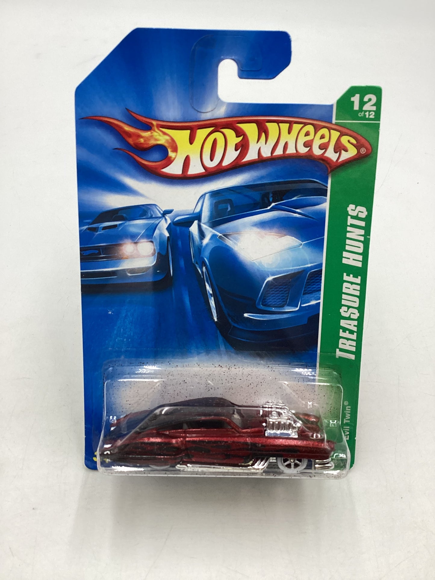 2007 Hot Wheels Super Treasure Hunt #132 Evil Twin *Paint Flaking* with protector