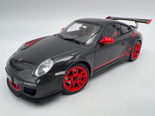 Rare AutoArt 1:18 Scale Porsche 911 997 GT3 RS 3.8 Gray/Red Loose VHTF Exceptional Detail