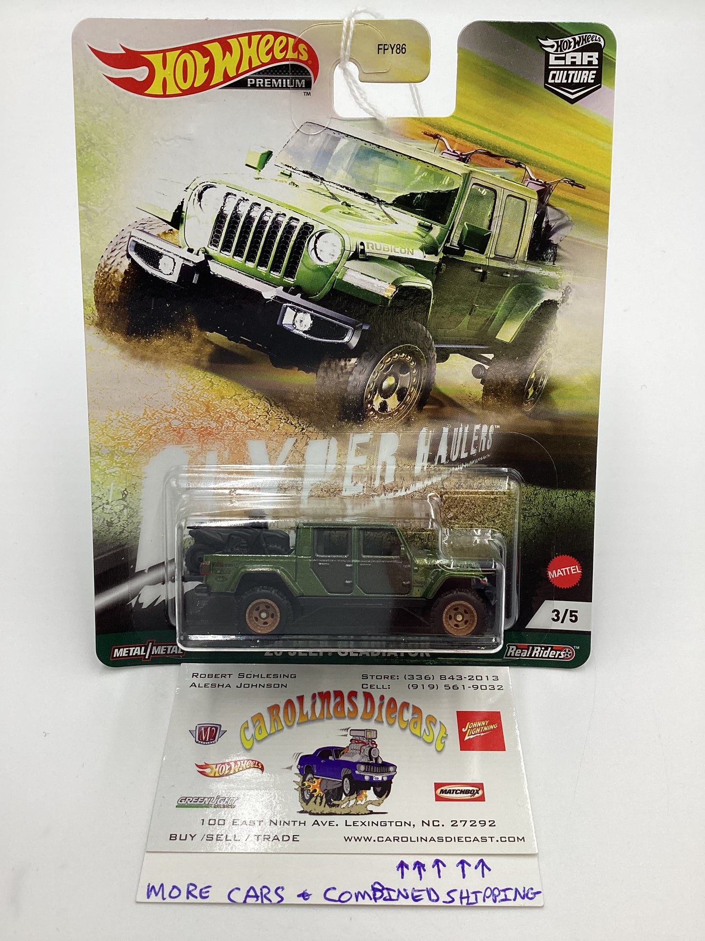 2021 Hot wheels Premium Hyper Haulers #3 20 Jeep Gladiator Green 245E