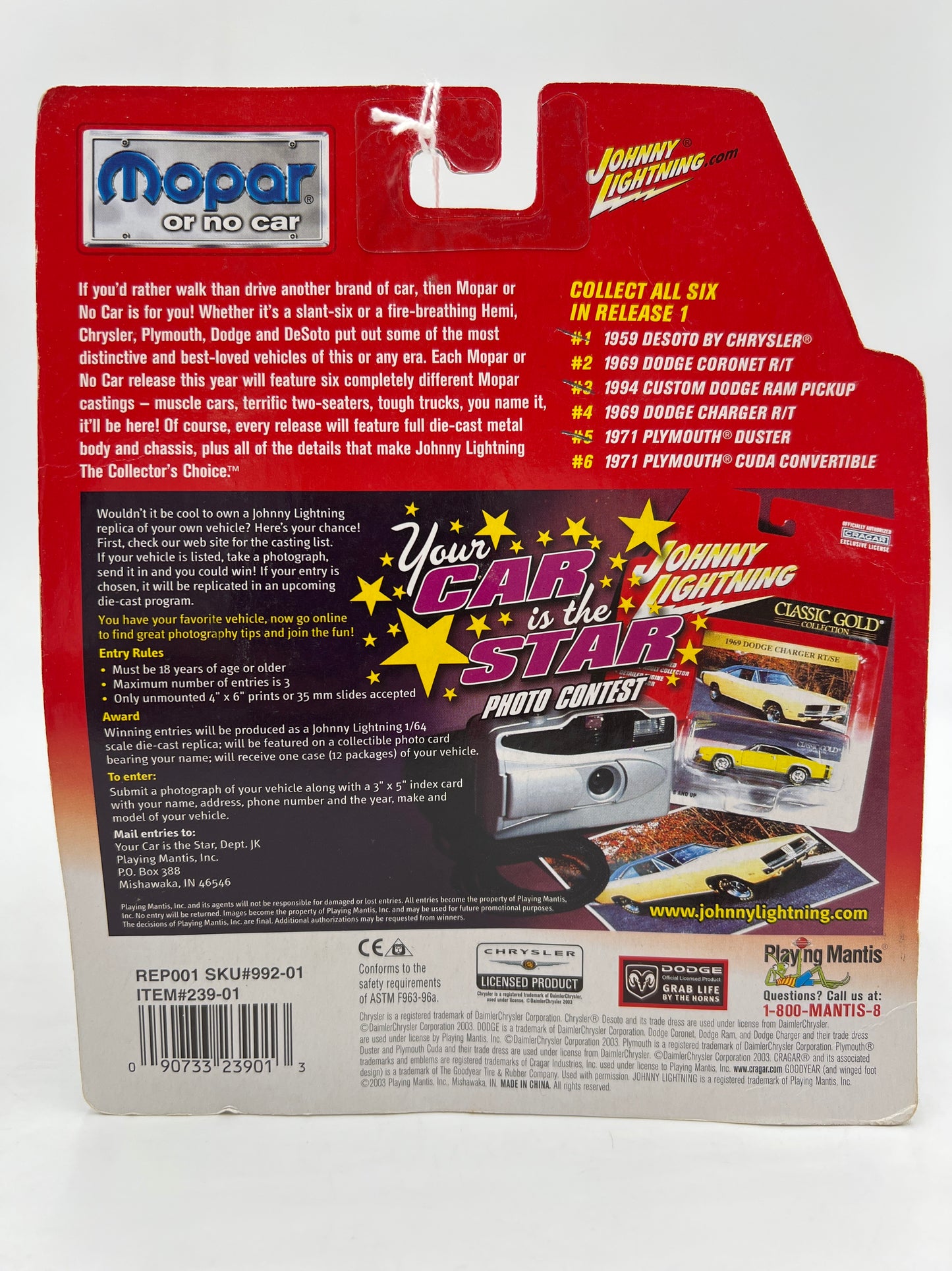 Johnny Lightning Mopar Or No Car #1 1959 DeSoto By Chrysler 221G