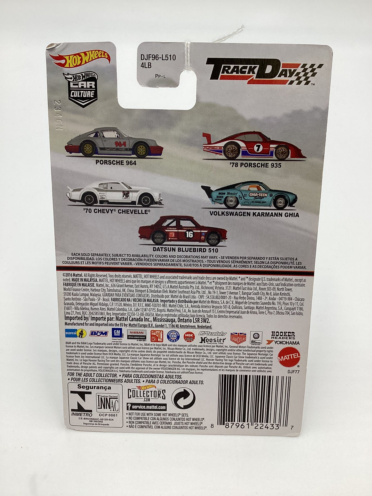 Hot Wheels Track Day #4 Volkswagen Karmann Ghia *Cracked Blister* 245M