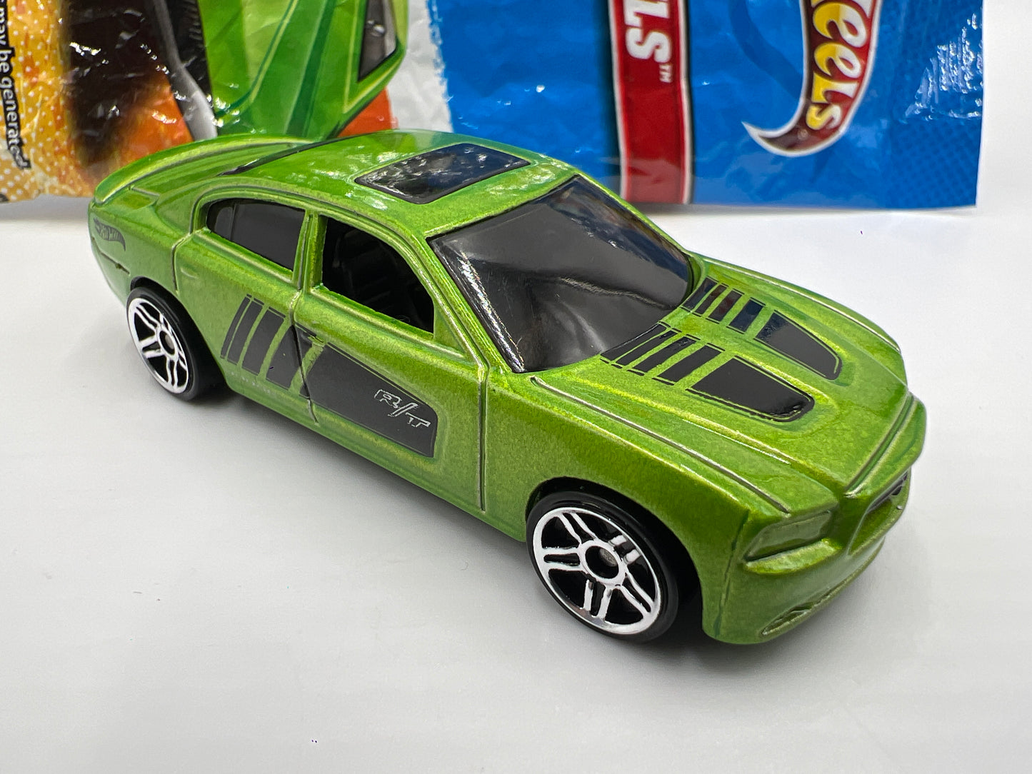 2011 Hot Wheels Mystery Models #5 11 Dodge Charger R/T Green W/Poster