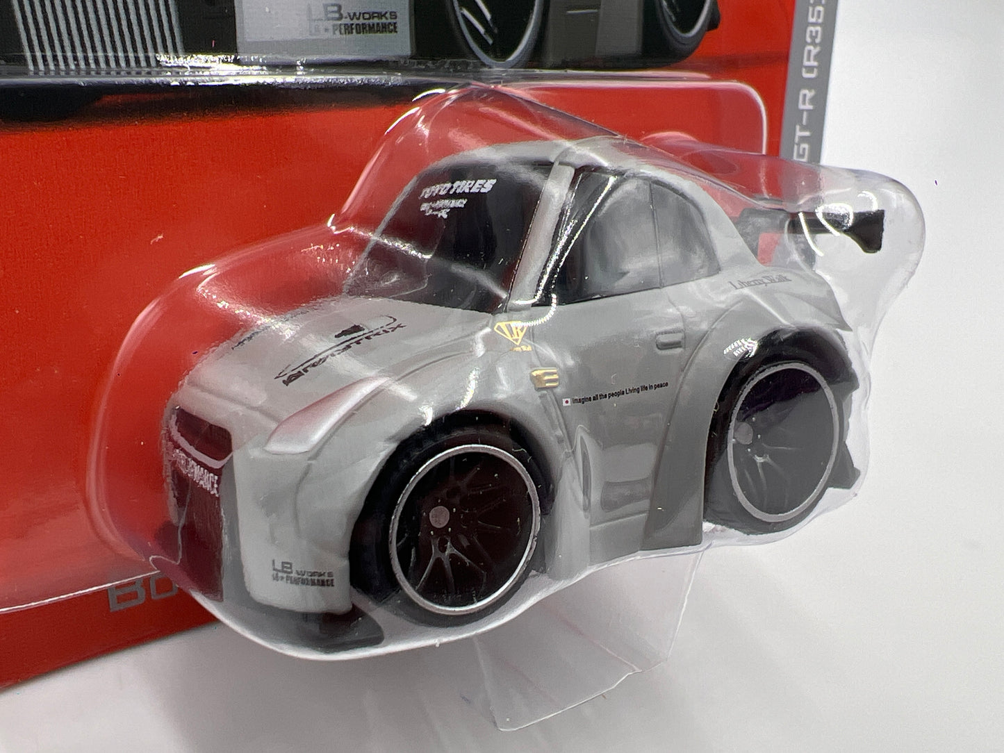 Mini GT Qube Carz Liberty Walk #2 Nissan GT-R R35 LB Works Type 1 Rear Wing Ver 1 Matte Grey 177E
