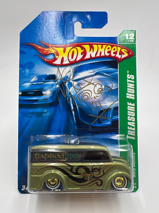 2007 Hot Wheels Treasure Hunt #50 Dairy Delivery Green Signed By MiQ WilmOtt W/Protector