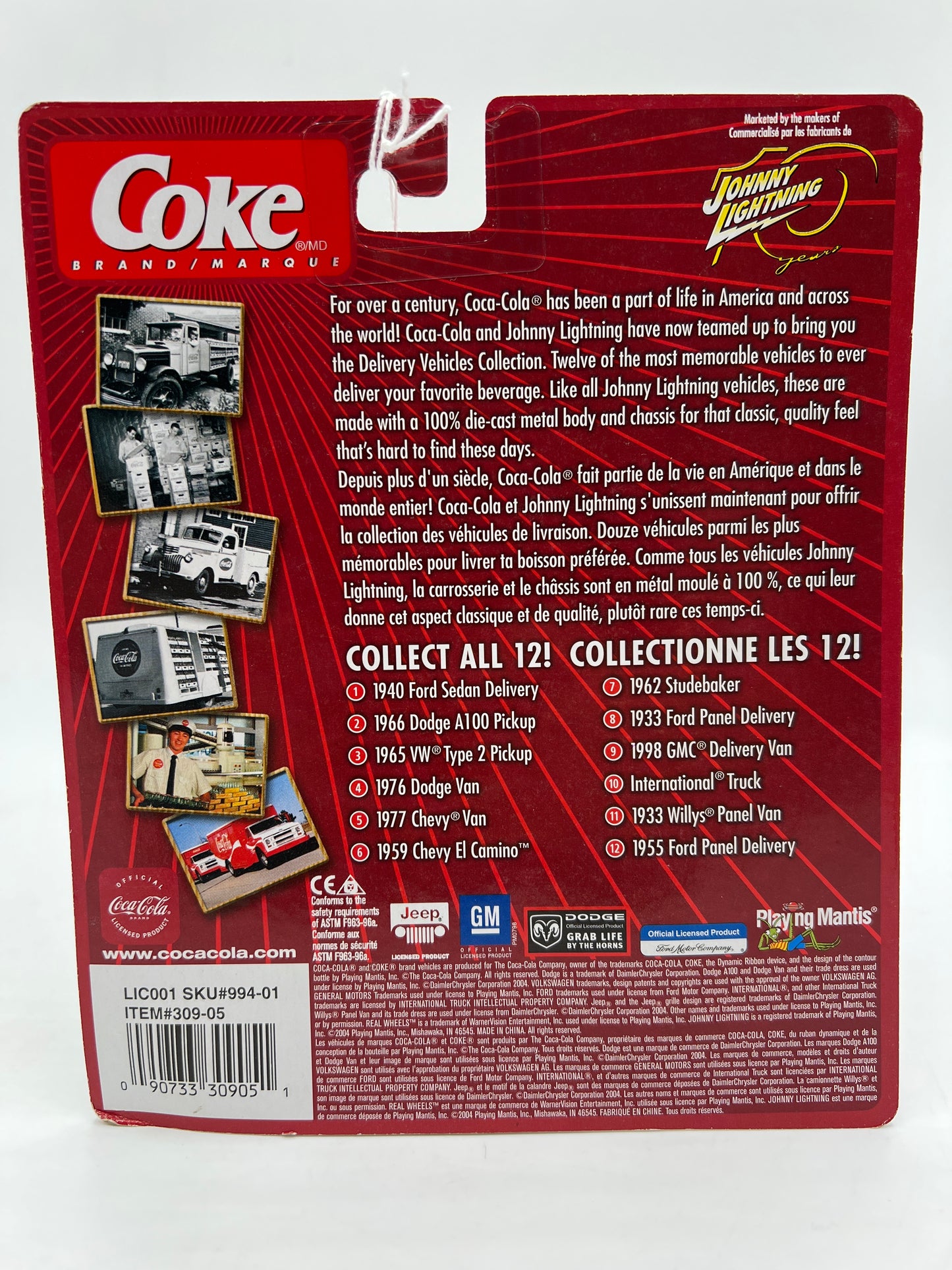 Johnny Lightning Coca Cola Delivery Vehicles #7 1962 Studebaker Red 220D