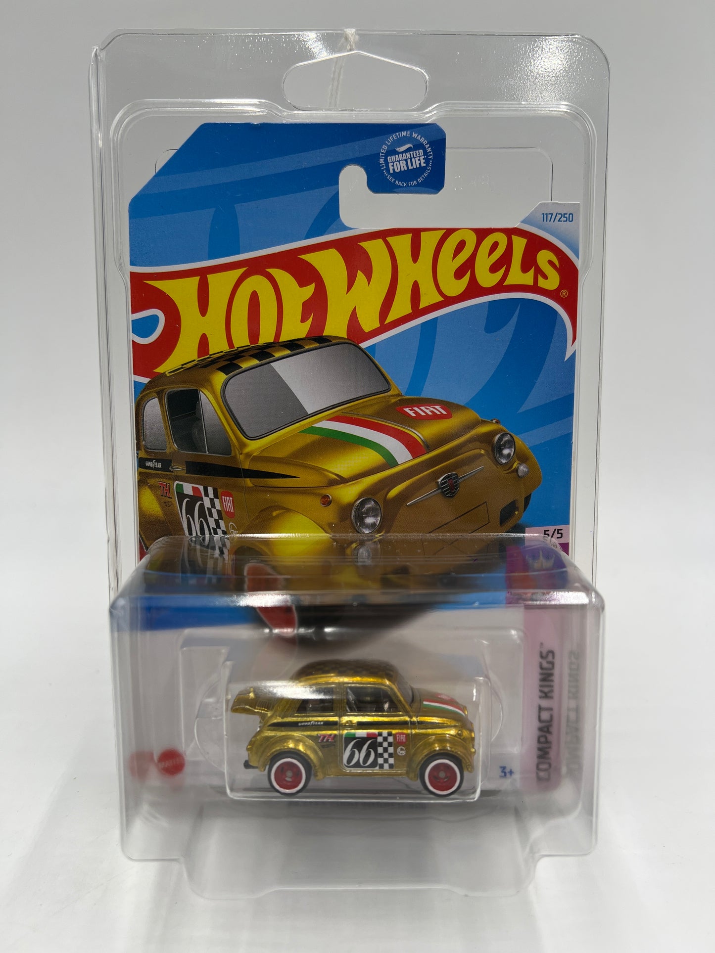2024 Hot Wheels Super Treasure Hunt #117 60s Fiat 500D Modificado Gold W/Protector
