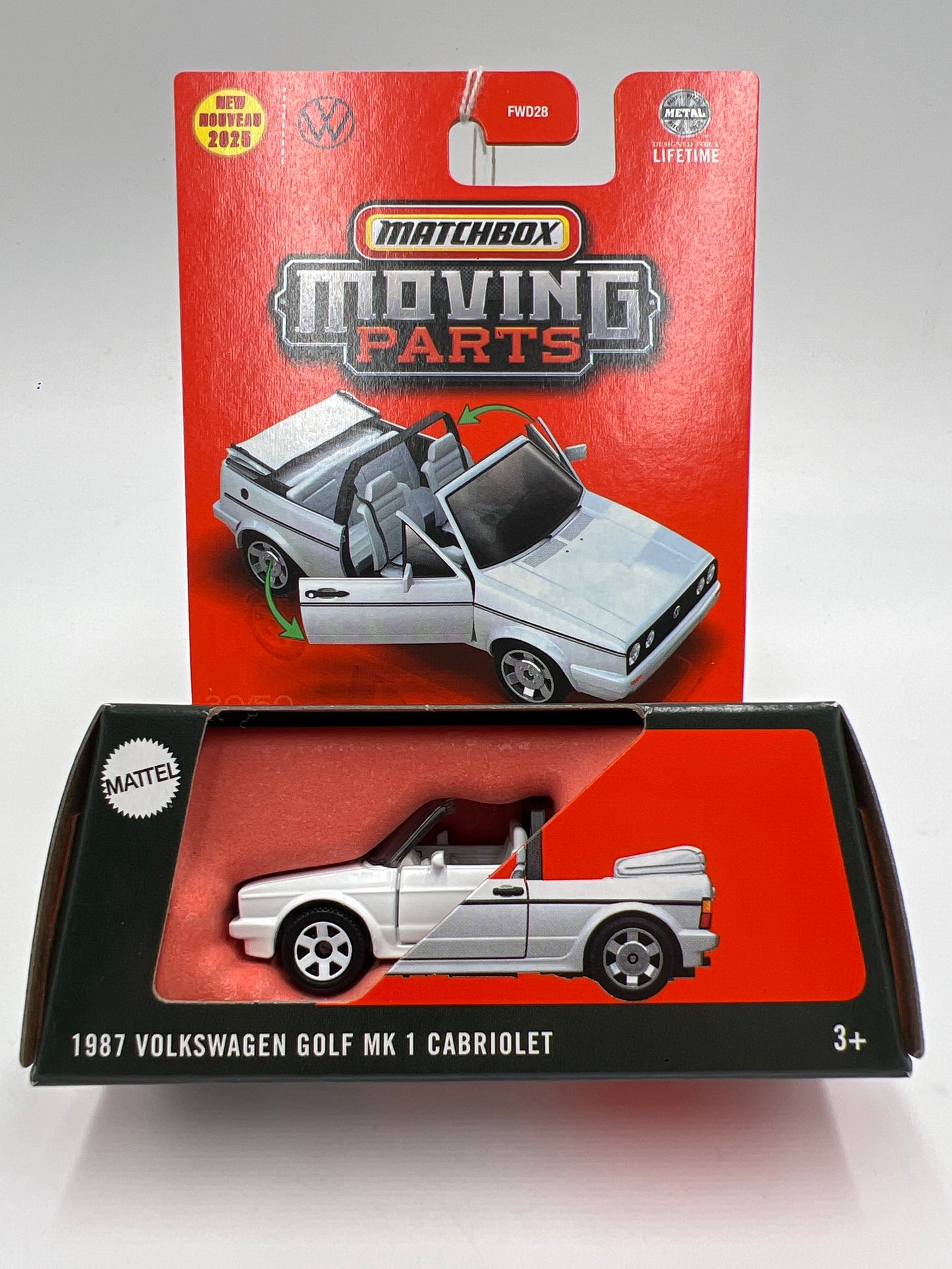 2025 Matchbox Moving Parts #30 1987 Volkswagen Golf MK 1 Cabriolet White 168C