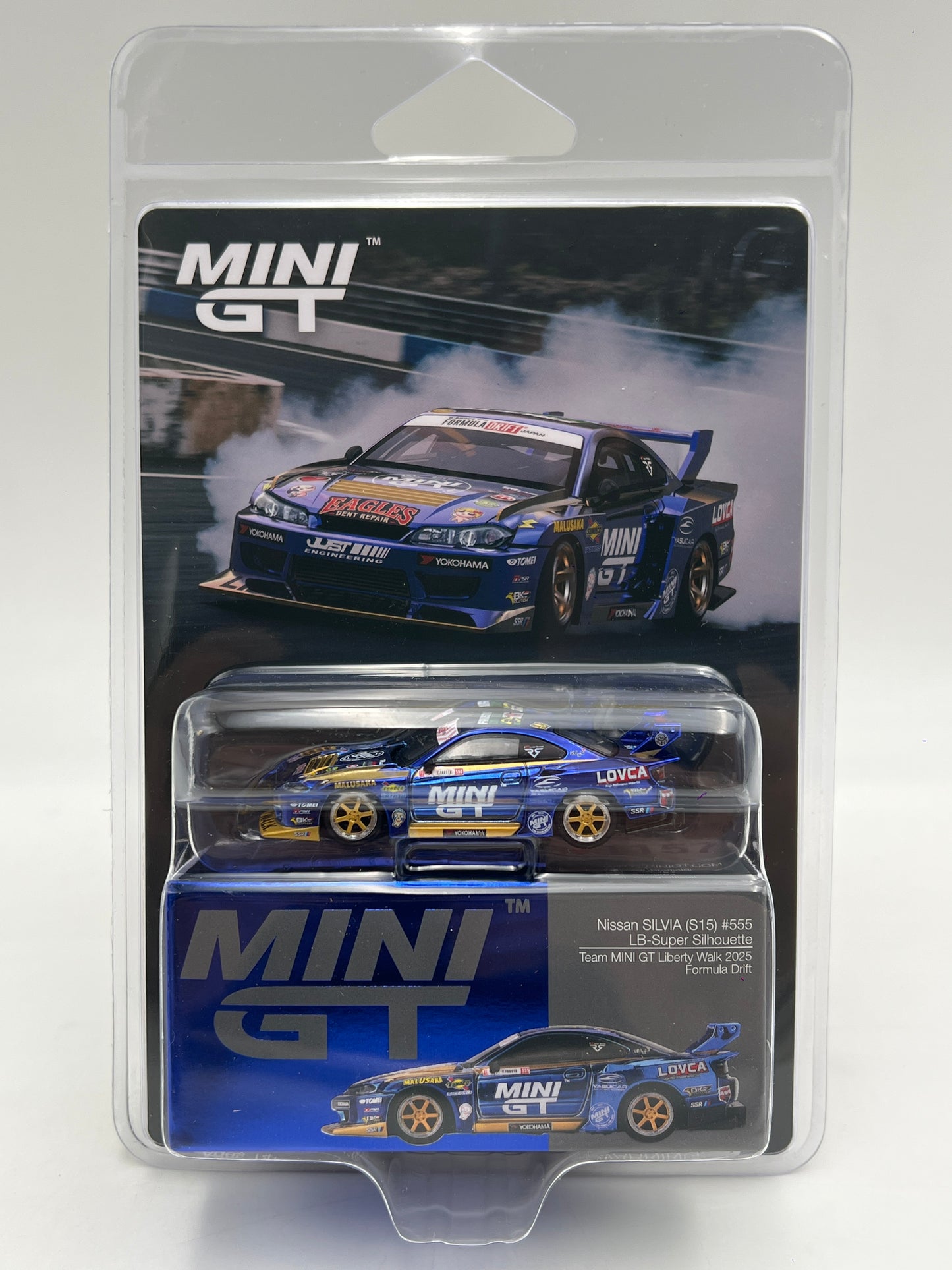 Mini GT #1157 Nissan Silvia S15 555 LB-Super Silhouette LBWK 2025 Formula Drift