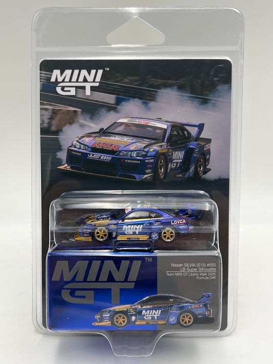 Mini GT #1157 Nissan Silvia S15 555 LB-Super Silhouette LBWK 2025 Formula Drift
