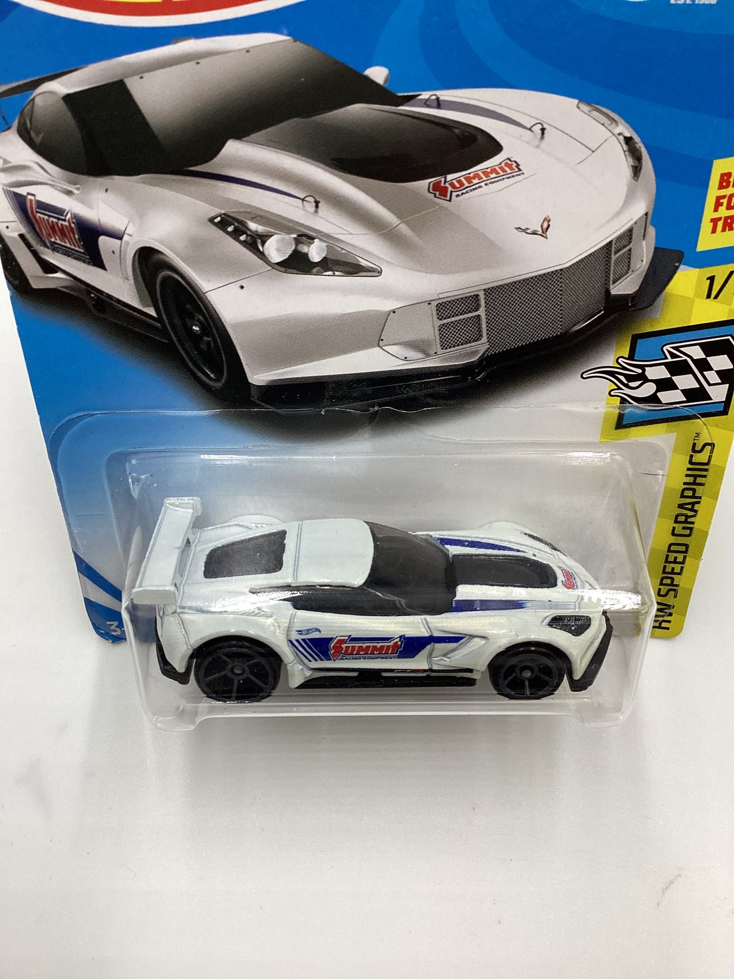 2018 Hot Wheels #27 Corvette C7.R White Summit 1C