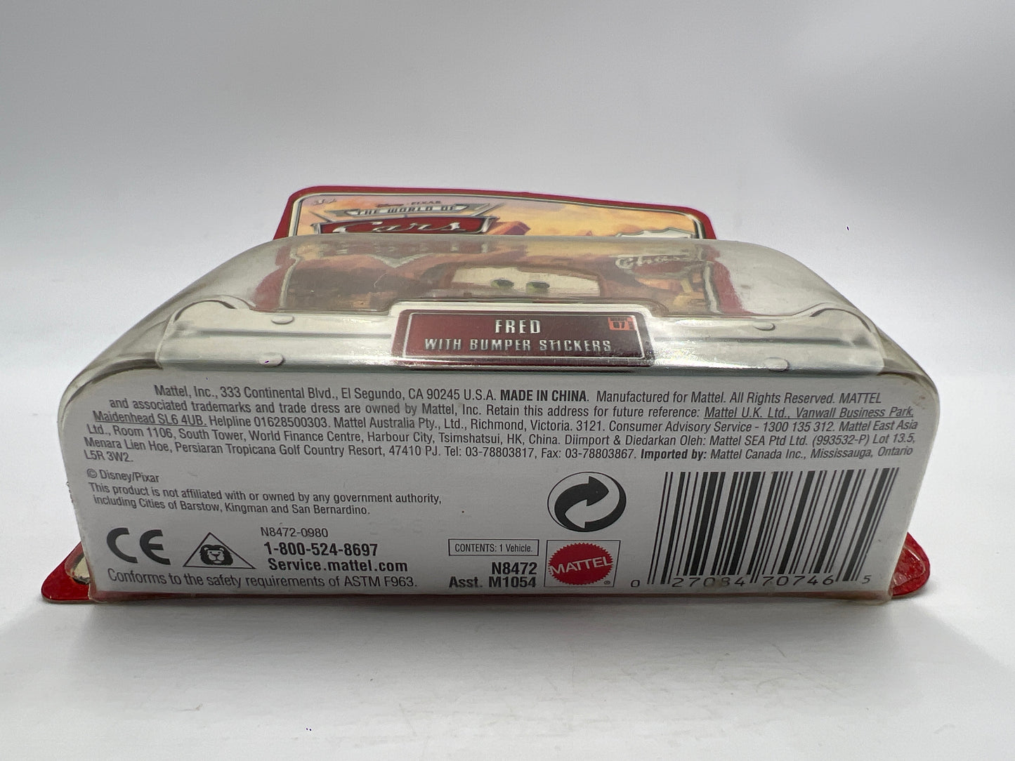 Disney Pixar The World Of Cars #67 CHASE Fred With Bumper Stickers Loose Blister