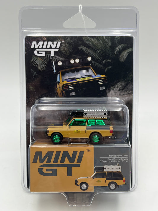 Mini GT #1144 CHASE Range Rover 1981 Camel Trophy Sumatra C.Swoboda & K.Mentel Winner