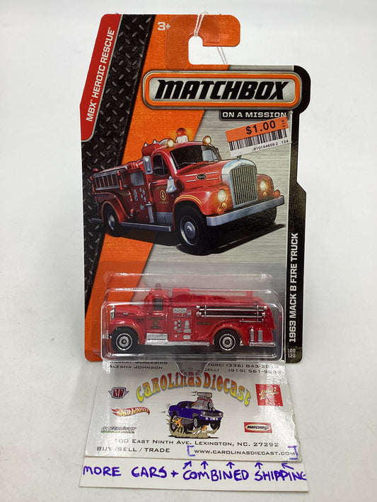 Matchbox #100 1963 Mack B Fire Truck 206C