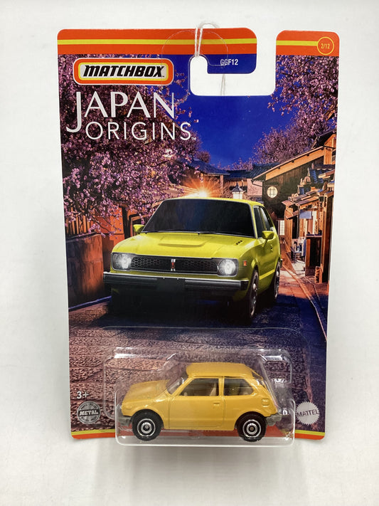 2022 Matchbox Japan Origins #2 1976 Honda Civic CVCC Yellow 159J