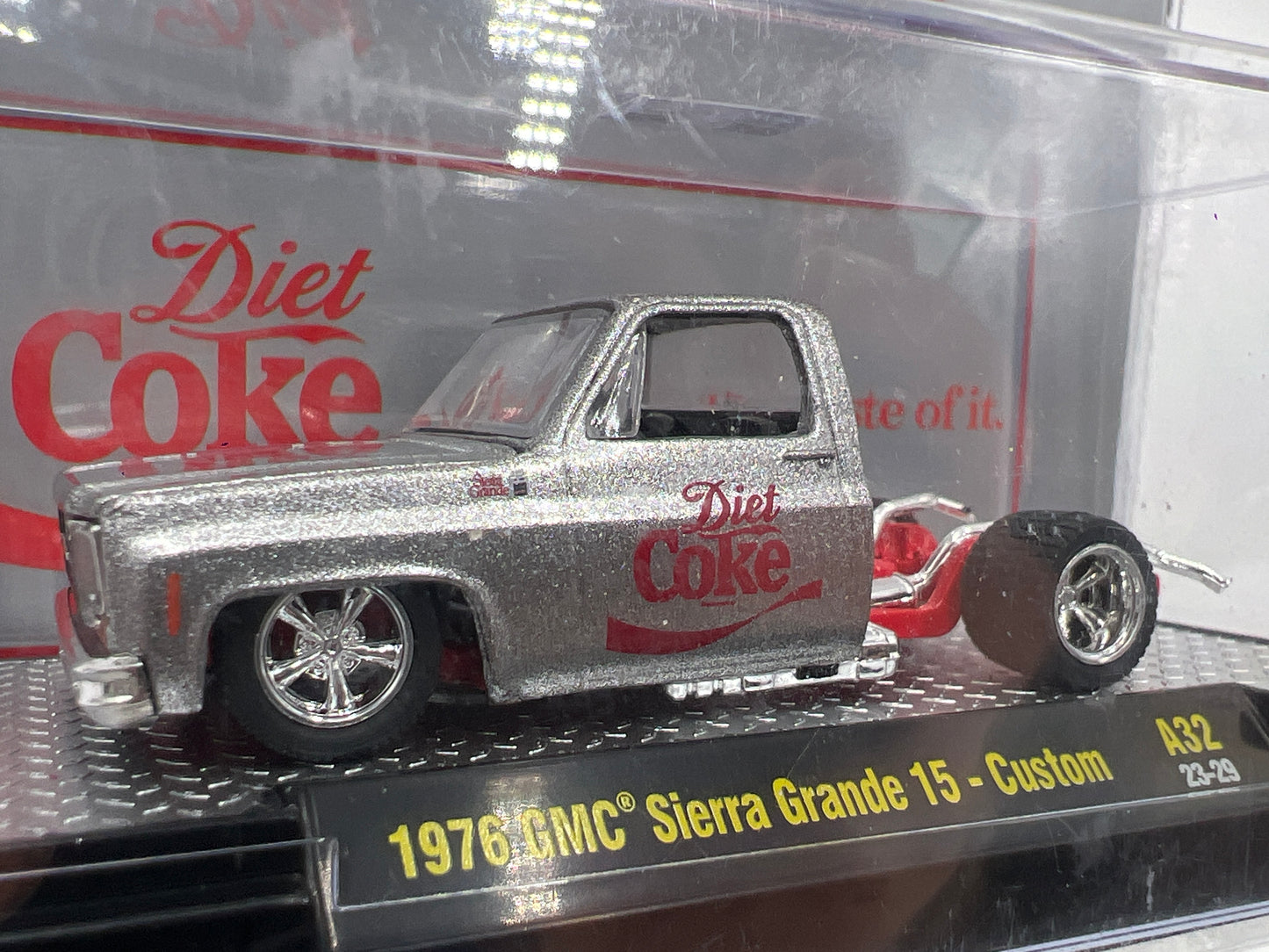 M2 Machines Diet Coke 1976 GMC Sierra Grande 15 Custom Silver A32 204C