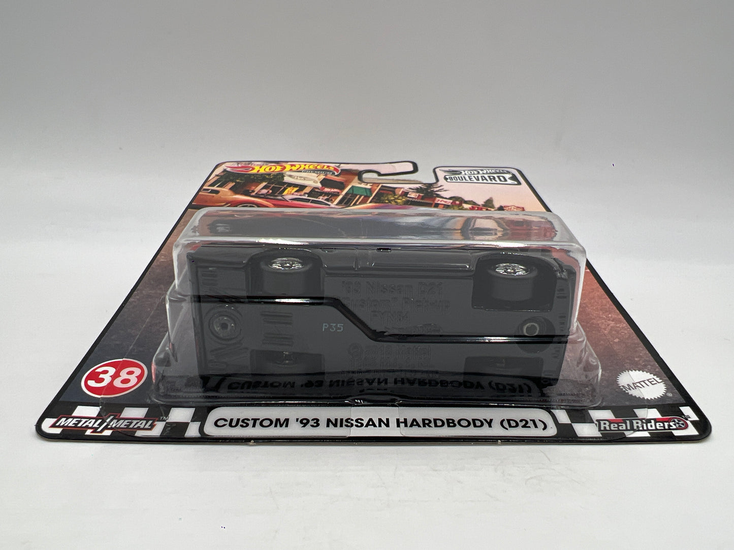 Hot Wheels Premium Boulevard #38 Custom 93 Nissan Hardbody D21 Black W/Protector